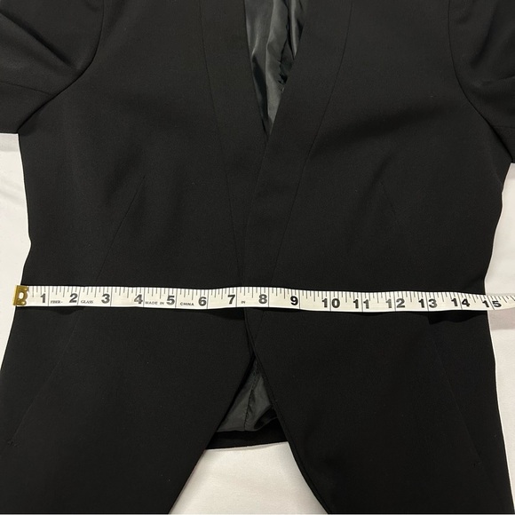 Apt 9 Womens Blazer Jacket Size 2 Open Front Pockets Classic Office Career Black - Picture 10 of 13